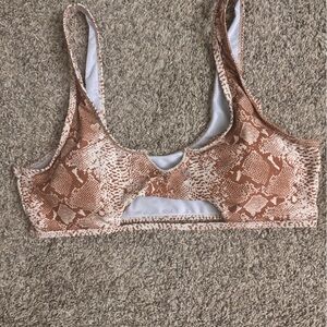 Brown Snake Print Bikini Top